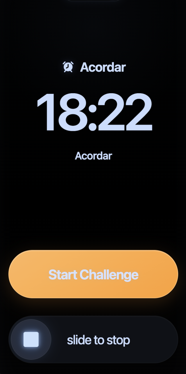 Acordar-Wecker mit der Schaltfläche zum Starten der Aufgabe