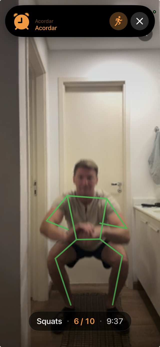 Acordar using body pose lines to count an exercise challenge
